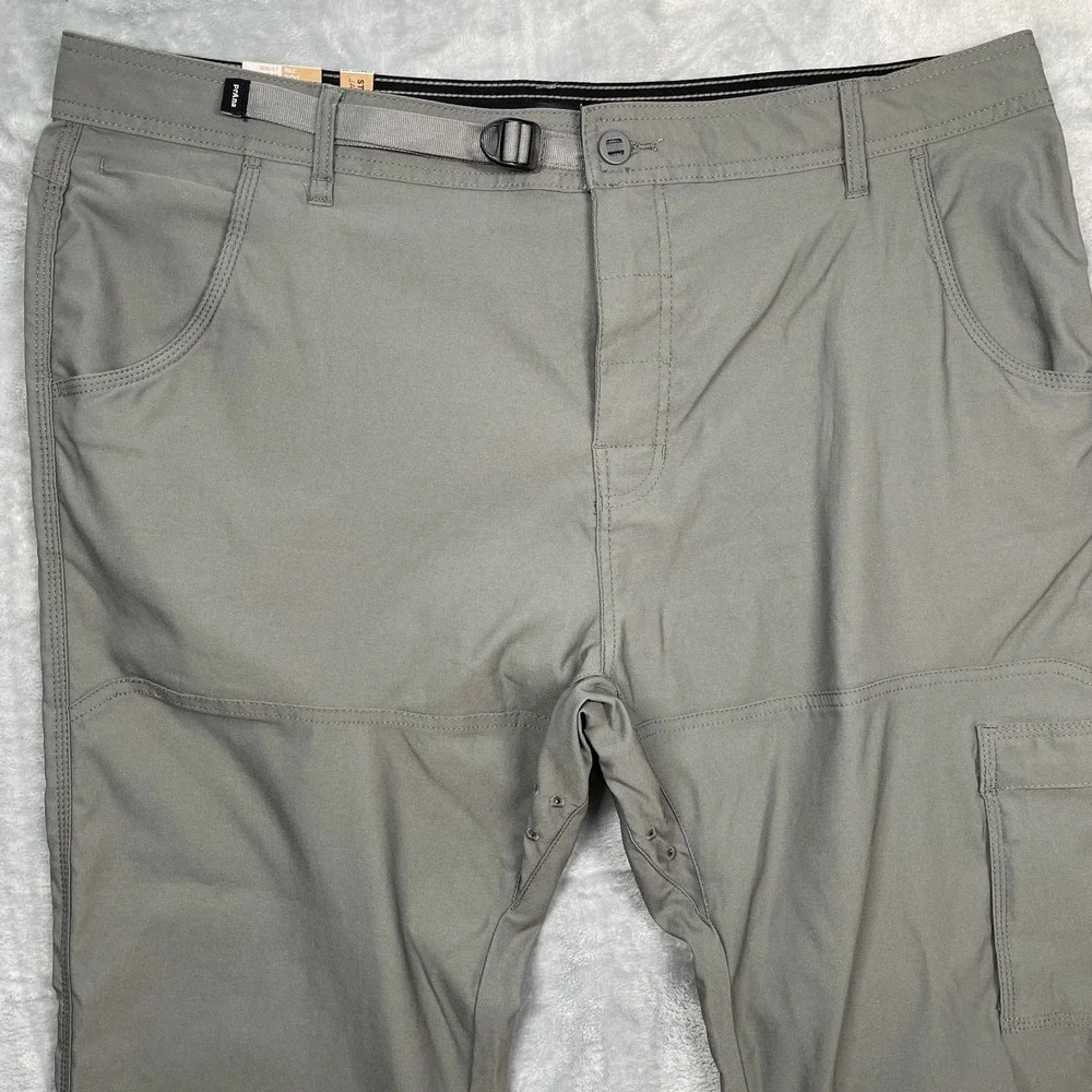 Prana Zion Pants Mens 40x32 Gray Relaxed Fit Straight Leg Hiking Cargo New